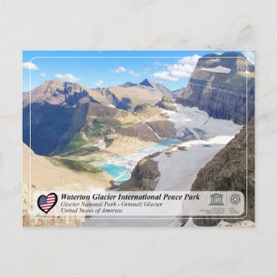 Cartão Postal WHS da UNESCO - Glacier NP - Geleira de Grinnell