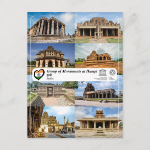 Cartão Postal WHS da UNESCO - Grupo de Monumentos em Hampi