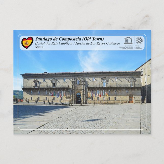 Cartão Postal WHS da UNESCO - Hostal dos Reis Católicos (Frente)