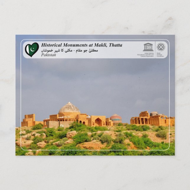 Cartão Postal WHS da UNESCO - Monumentos históricos em Makli, Th (Frente)