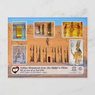 Cartão Postal WHS da UNESCO - Monumentos Nubianos - Abu Simbel