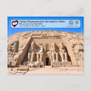 Cartão Postal WHS da UNESCO - Monumentos Nubianos - Abu Simbel