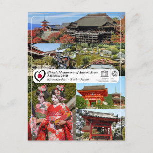 Cartão Postal WHS da UNESCO - Quioto antiga - Kiyomizu-dera - 