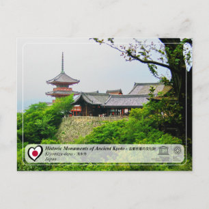 Cartão Postal WHS da UNESCO - Quioto antiga - Kiyomizu-dera - 清