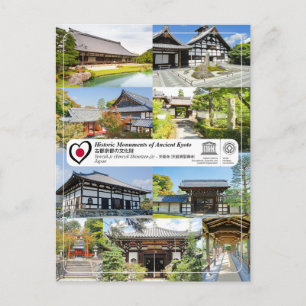 Cartão Postal WHS da UNESCO - Quioto antiga - Tenryu-ji - 天 