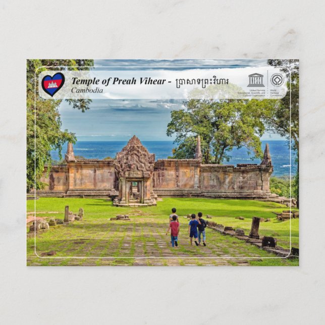 Cartão Postal WHS da UNESCO - Templo de Preah Vihear (Frente)