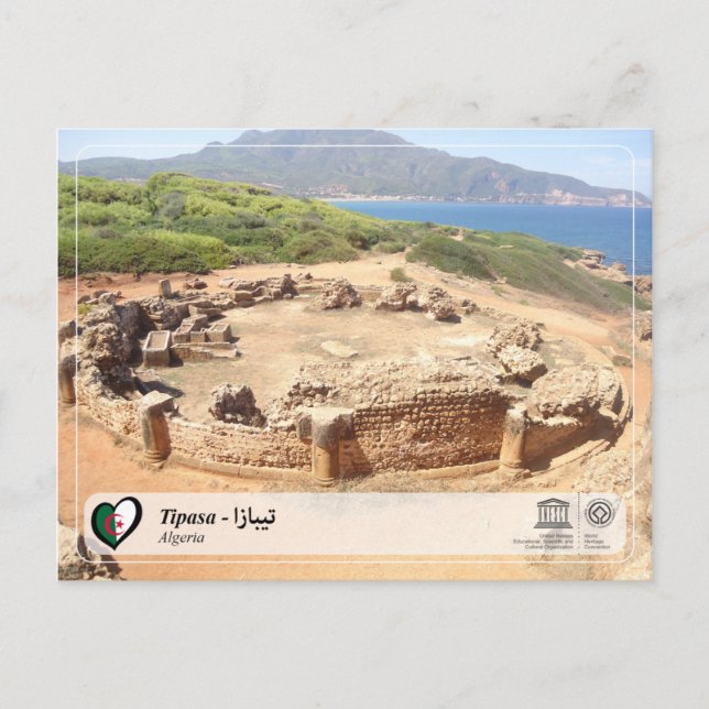 Cartão Postal WHS da UNESCO - Tipasa - ت ي ب ا ز ا (Frente)
