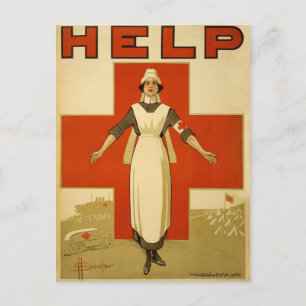 Cartão Postal WI Red Cross Nursen poster original