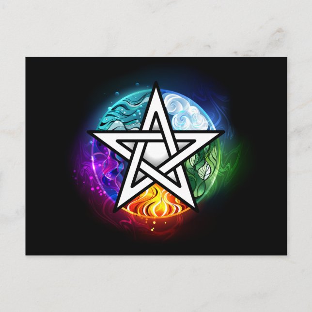 Cartão Postal Wiccan pentagram (Frente)