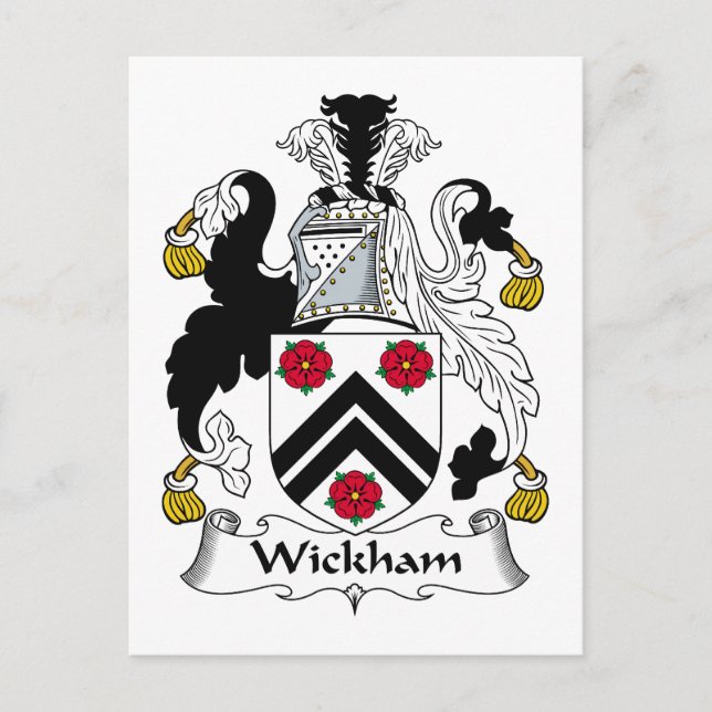 Cartão Postal Wickham Family Crest (Frente)