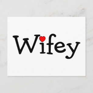 Cartão Postal Wifey com Heart