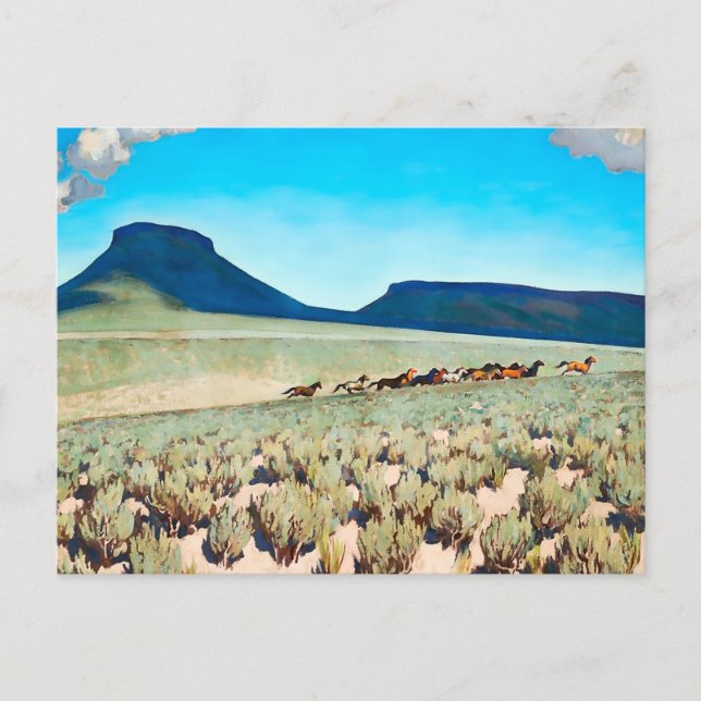 Cartão Postal "Wild Horse Country", por Maynard Dixon (Frente)