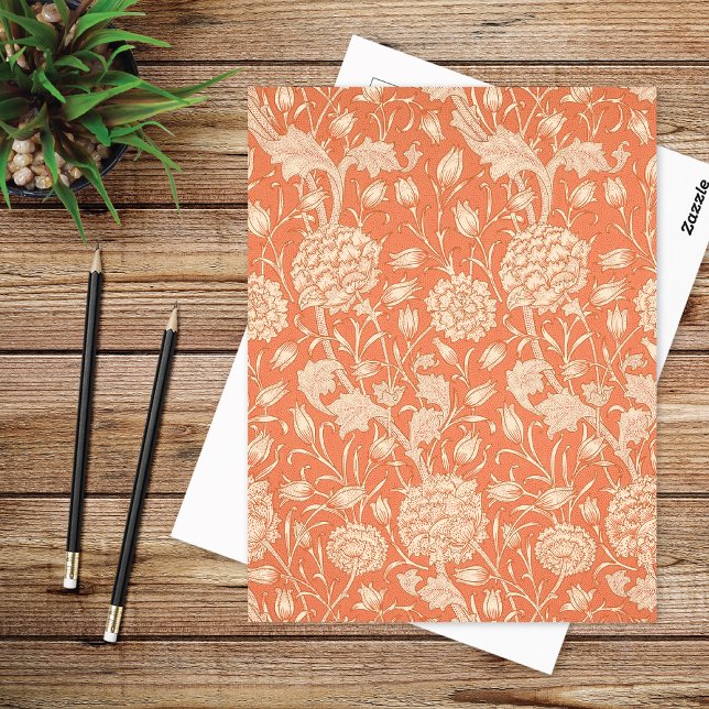 Cartão Postal Wild Tulips Peach Pattern William Morris (Criador carregado)