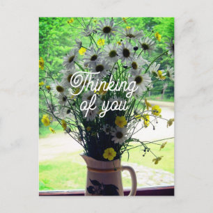 Cartão Postal Wildflowers que pensam de você