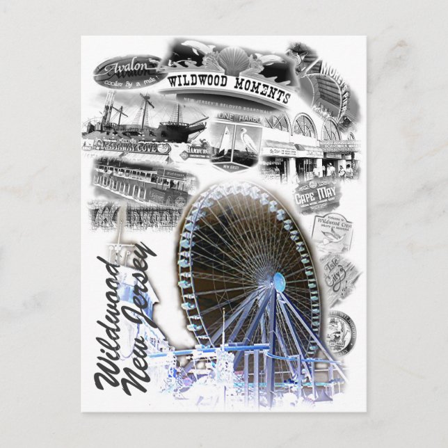 Cartão Postal Wildwood, New Jersey Boardwalk (Frente)