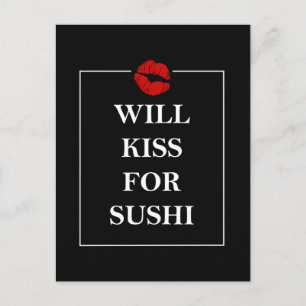 Cartão Postal Will Beija para Sushi Impressão original Design d