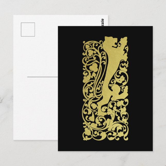 Cartão Postal Will Bradley Heraldic Lion (Frente/Verso)