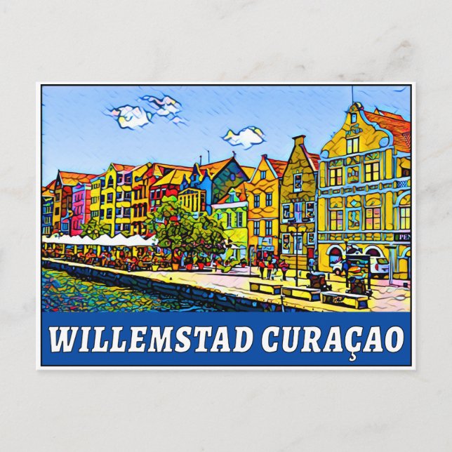 Cartão Postal Willemstad Curaçao Mar Caribe Curaçao (Frente)