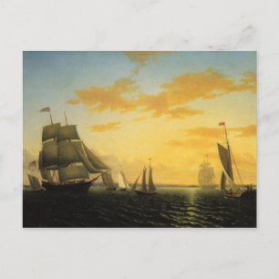 Cartão Postal William Bedford New Bedford Harbor em Sunset