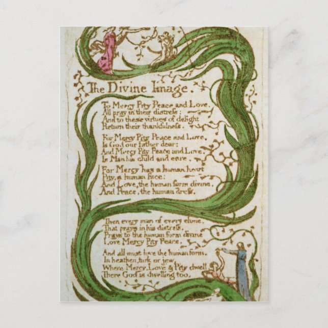 Cartão Postal William Blake | A Imagem Divina, das Canções de In (Frente)