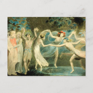 Cartão Postal William Blake Oberon, Titania e Puck com Fairie