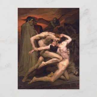 Cartão Postal William Bouguereau- Dante e Virgil no inferno