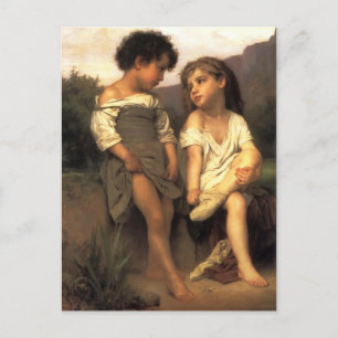 Cartão Postal William Bouguereau - Na borda do Brook
