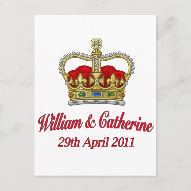Cartão Postal William & Catherine 29 de abril de 2011 (Frente)