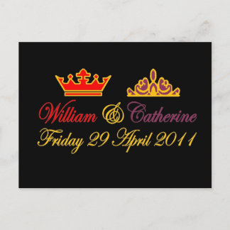 Cartão Postal William e Catherine Royal Wedding