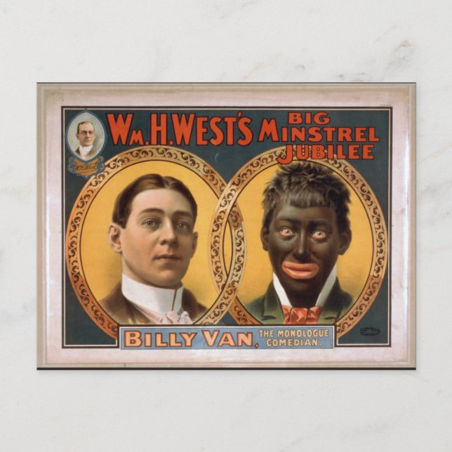 Cartão Postal William H. West, Big Minstrel Jubilee, Billy Van (Frente)