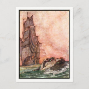 Cartão Postal William Heath Robinson - Vintage Ship Art