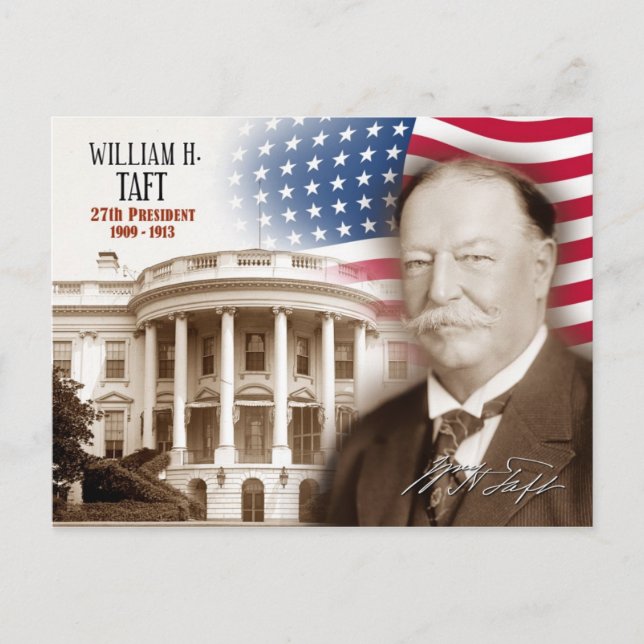 Cartão Postal William Howard Taft - 27º presidente dos EUA (Frente)