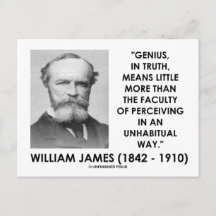 Cartão Postal William James Genius Percebendo Uma Maneira Inhabi
