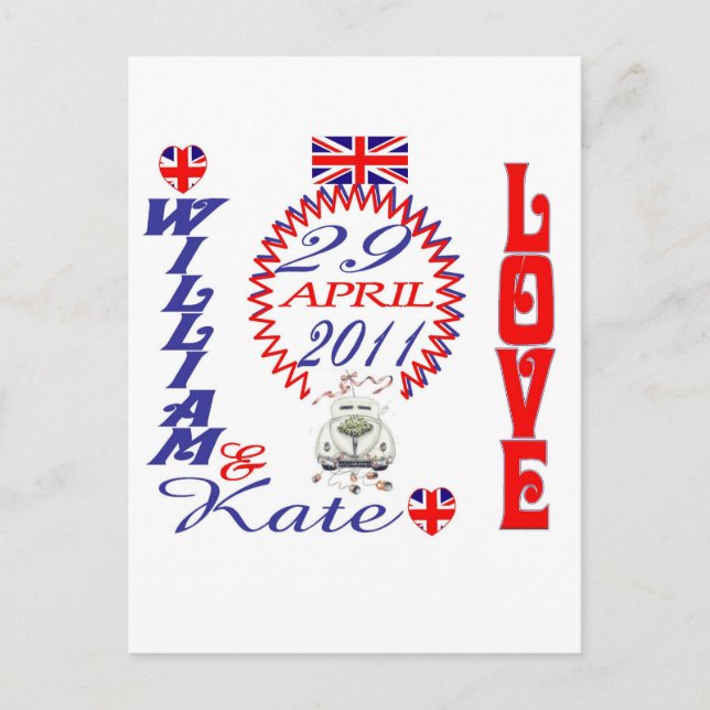Cartão Postal William & Kate Royal Wedding Souvenir (Frente)