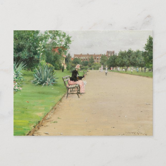 Cartão Postal William Merritt Chase - A City Park (Frente)