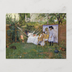 Cartão Postal William Merritt Chase - Café da Manhã a Ar Livre