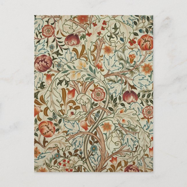 Cartão Postal William Morris Acanthus Embroidery Floral Padrão (Frente)