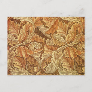 Cartão Postal William Morris Acanthus Marrom Folhas de Outono