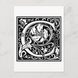 Cartão Postal William Morris Alphabet "C"