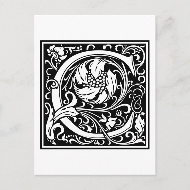 Cartão Postal William Morris Alphabet "C" (Frente)