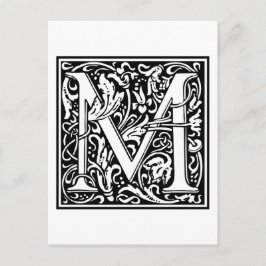 Cartão Postal William Morris Alphabet "M"