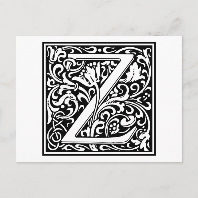 Cartão Postal William Morris Alphabet "Z" (Frente)