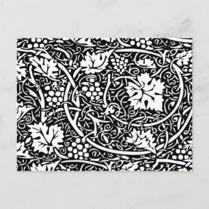 Cartão Postal William Morris Black White Grape Vine