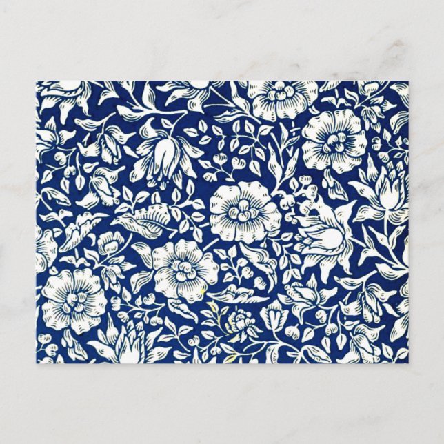 Cartão Postal William Morris - Blue Mallow (Frente)