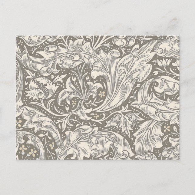 Cartão Postal William Morris Botão Solteiro Flor Bot (Frente)