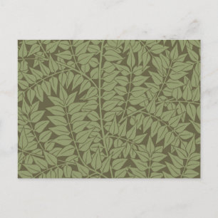 Cartão Postal William Morris Branch Folha Floral Design