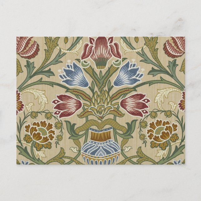 Cartão Postal William Morris Brocade Floral Wallpaper Padrão (Frente)