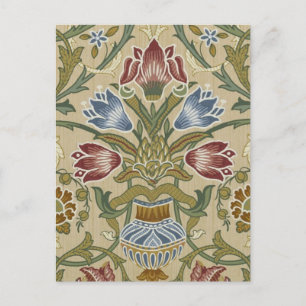 Cartão Postal William Morris Brocade Floral Wallpaper Padrão