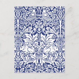 Cartão Postal William Morris Brother Rabbit Blue Vintage Pattern