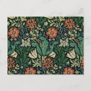 Cartão Postal William Morris Compton Floral Art Nouveau Pattern